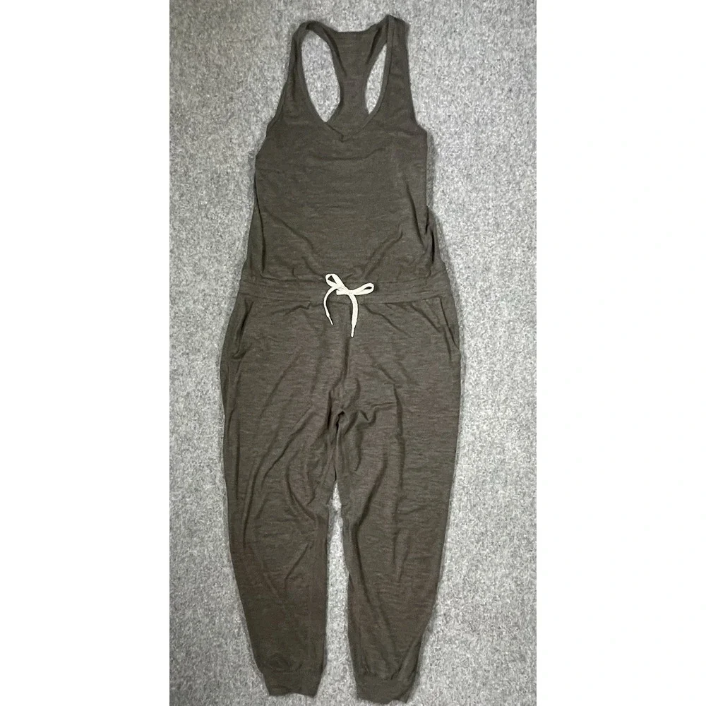 VUORI Womens Lux Harem Jumpsuit Size Large* Green Racerback Tank Jogger Lounge - Picture 1 of 8